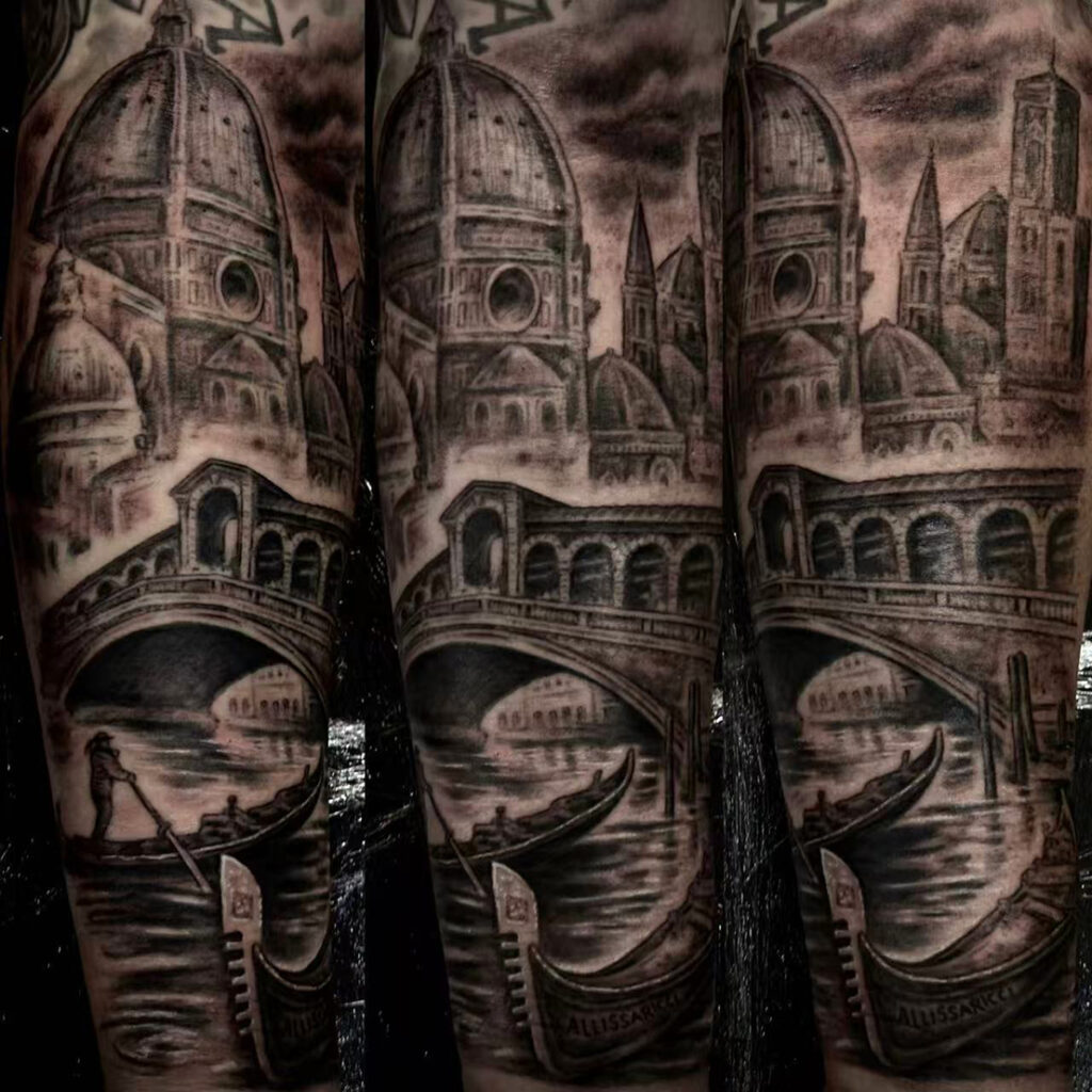 5-Dawei-Tattoo-Venice-Scene-Sleeve